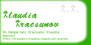 klaudia kracsunov business card